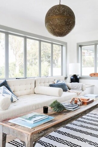 Coffee Table Long Narrow Shape Reclaimed Wood Piece