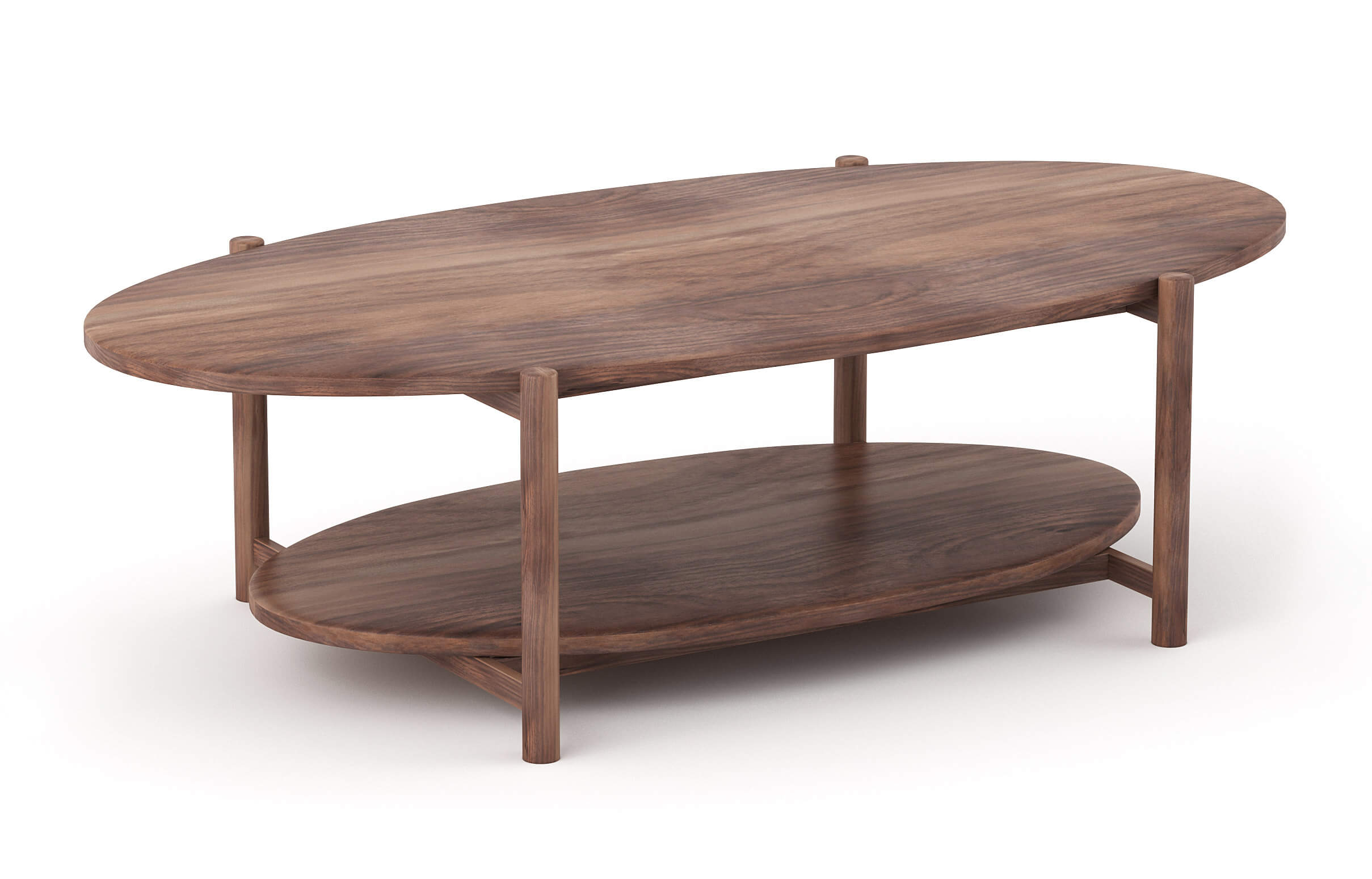 Coffee Table Protruding Leg Tops and Curved Wood Living Room Table