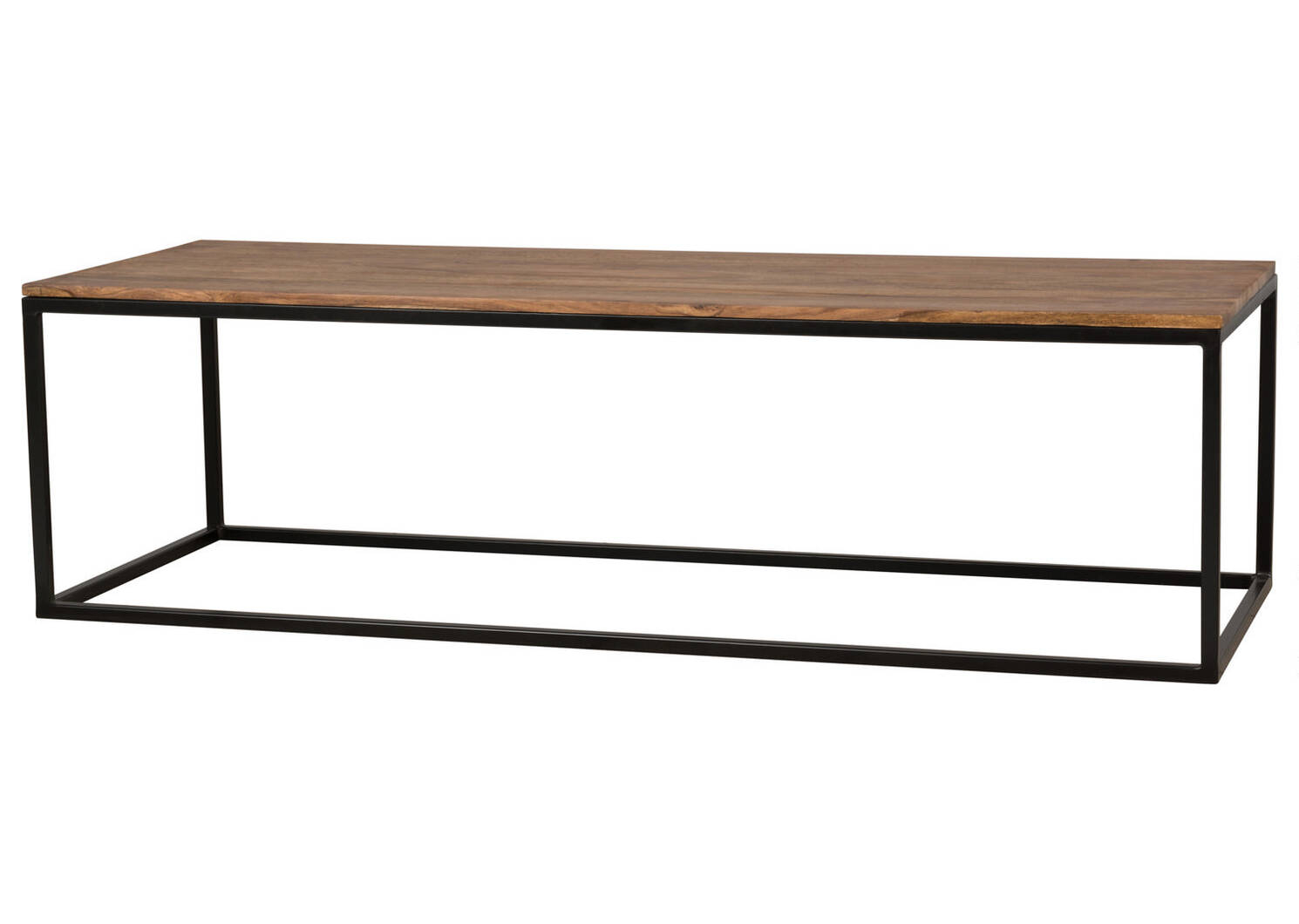 Coffee Table Slim Top Open Frame Base Industrial