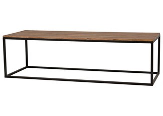 Coffee Table Slim Top Open Frame Base Industrial