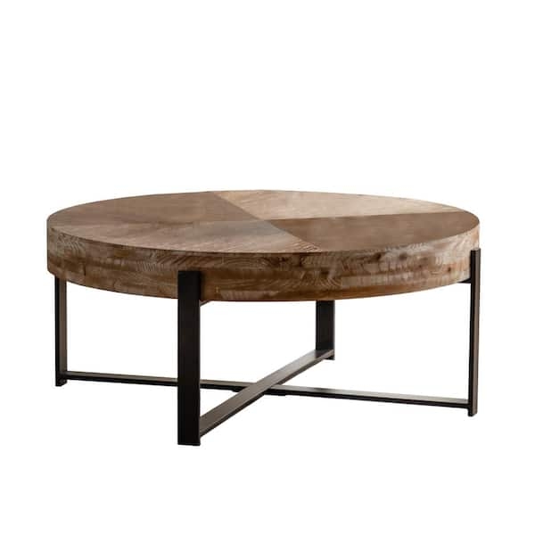 Coffee Table Spliced Quadrant Top with Fir Wood Base
