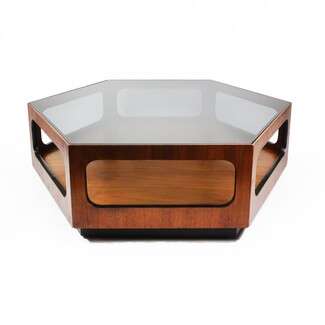 Coffee Table Stadium Cutouts Hexagonal Silhouette