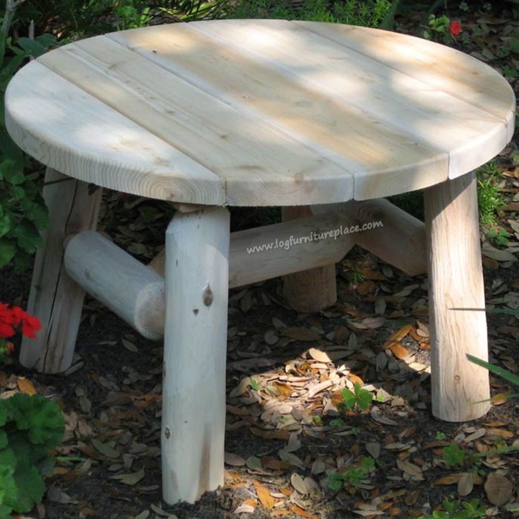 Coffee Table using Log Construction and Slatted Top