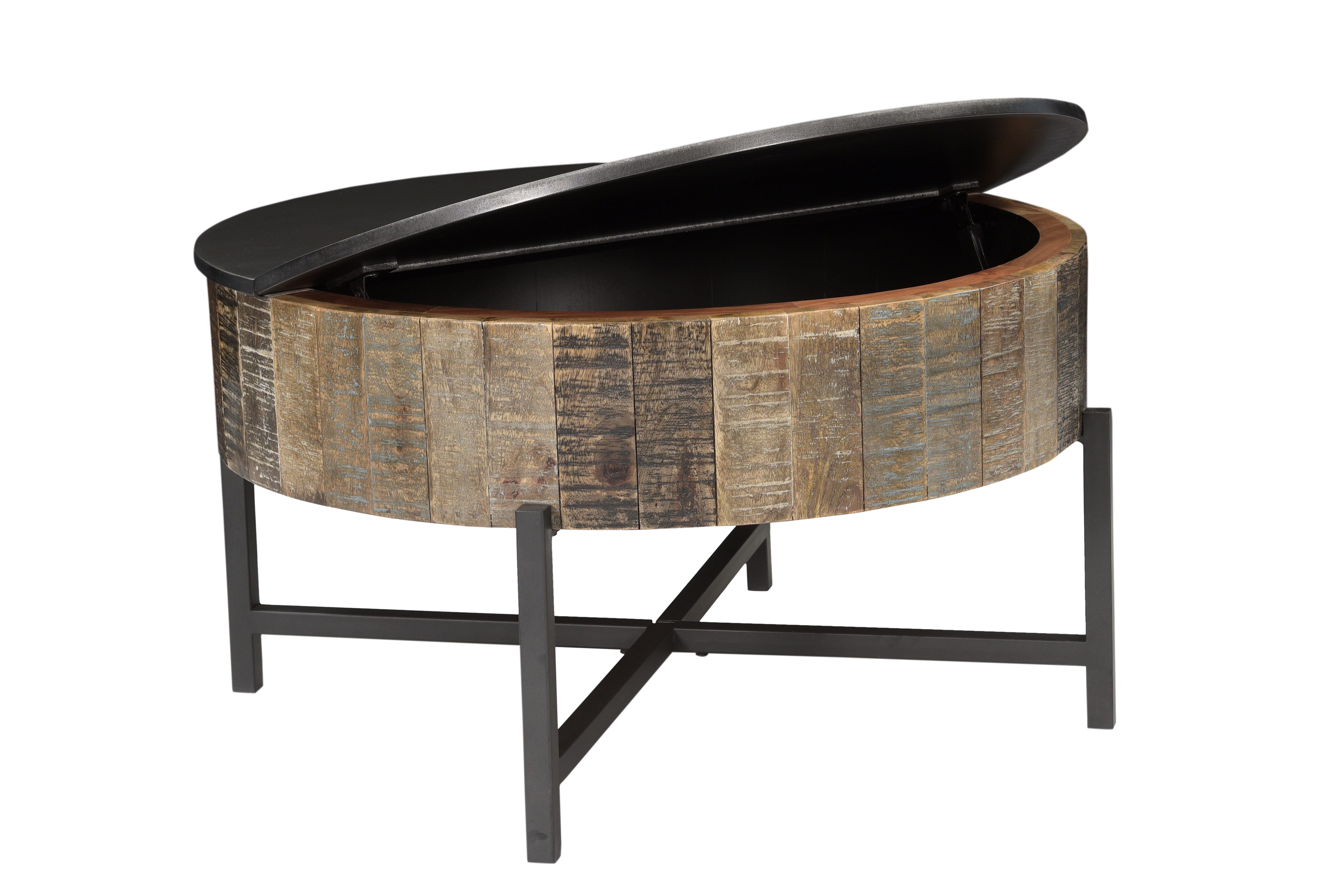 Coffee Table Vertical Slat Body with Lift Top Storage