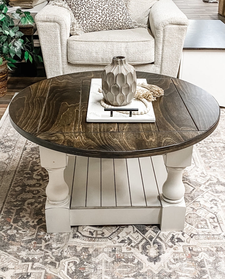 Coffee Table with Baluster Legs and Two Tone Design