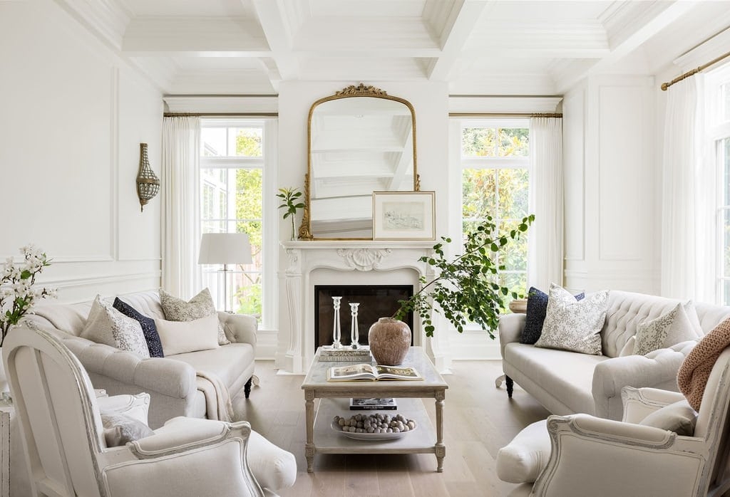 Coffee Table with Tiered Design and Whitewashed Wood Finish