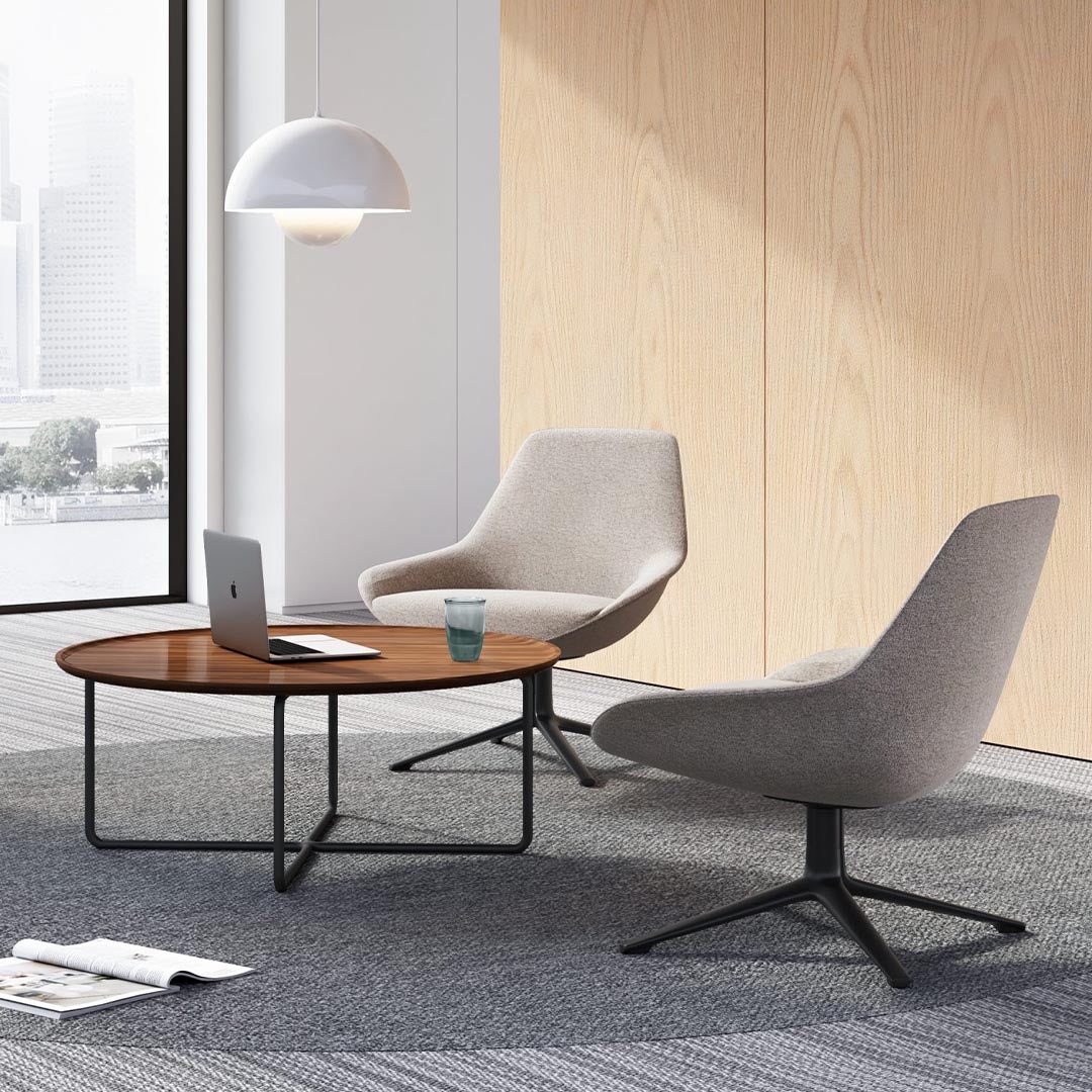 Coffee Table with X-Base Frame and Minimalist Office Lounge Table