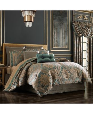 Comforter Set Damask Jacquard Jewel Tone Bedroom Decor