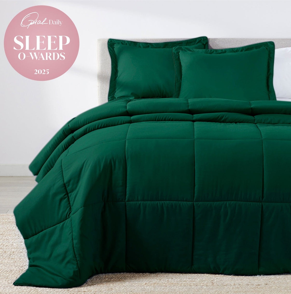 Comforter Set Oversized Box Stitch Moody Jewel Tone Bedroom