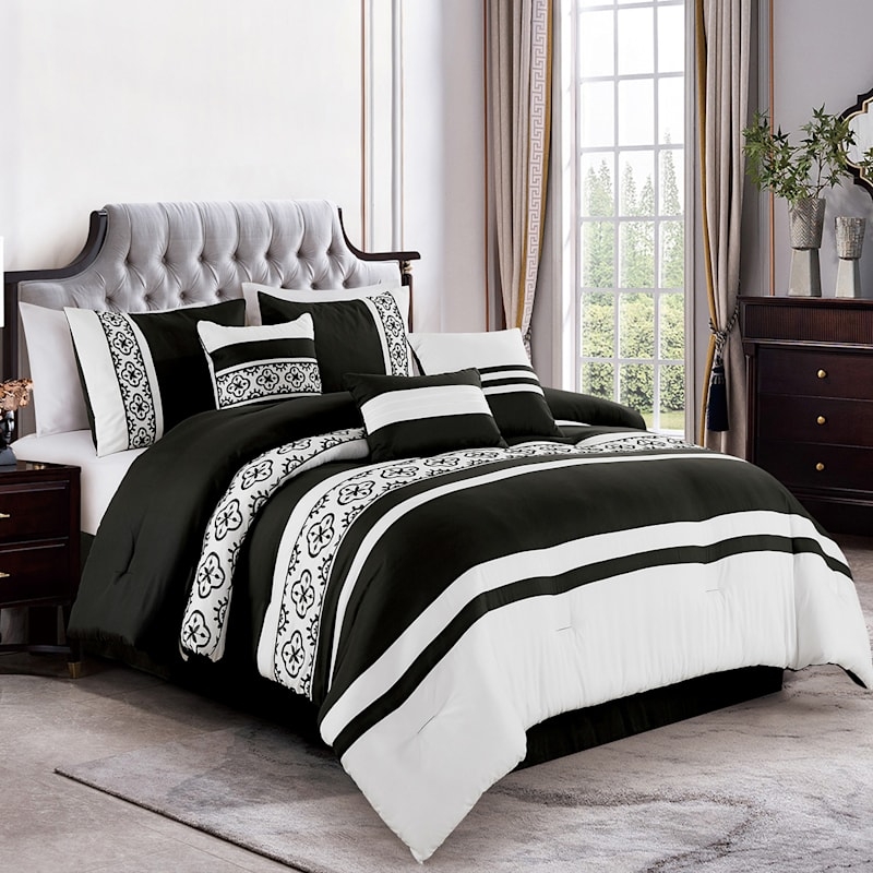 Comforter Set showing Floral Geometric Mix King Bedding