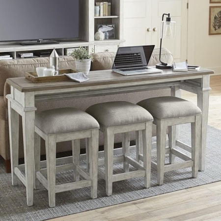 Console Bar Set Including Farmhouse Charging Station Table