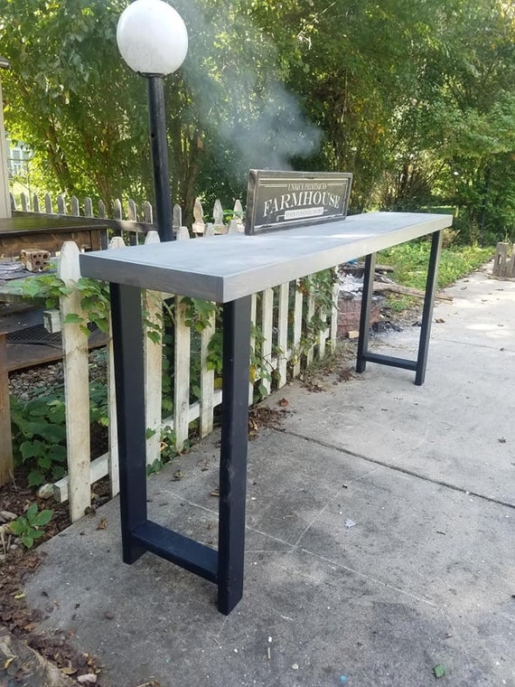 Console Table Bar Height Slate Gray Extra Long Hallway Table