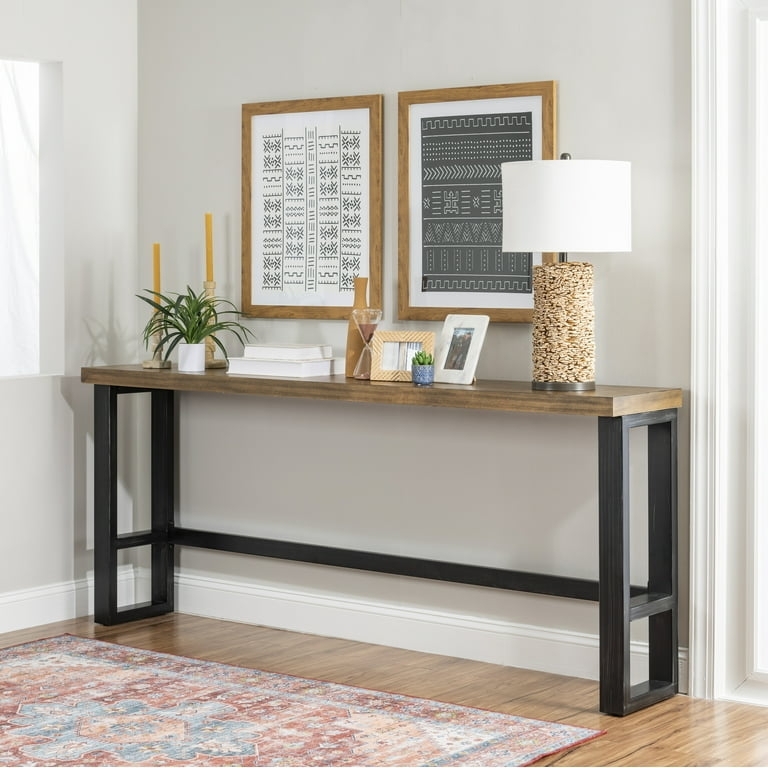 Console Table Dark Gunmetal Bar Height Open Frame Entryway Table