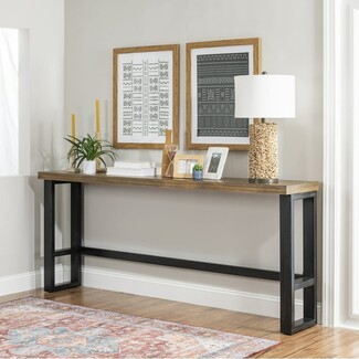 Console Table Dark Gunmetal Bar Height Open Frame Entryway Table