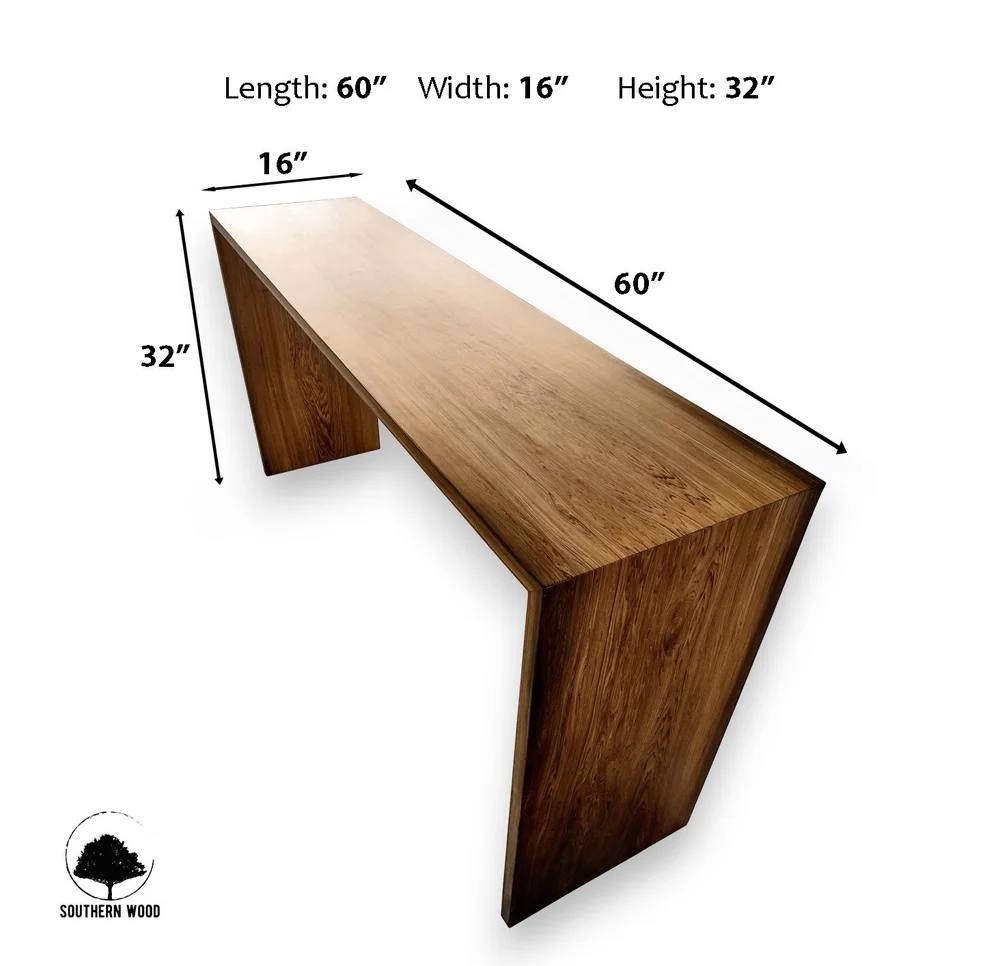 Console Table Featuring Cypress Wood Waterfall Edge Top