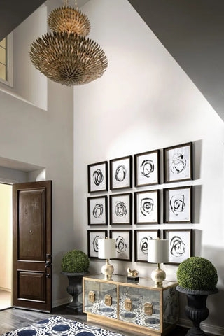 Console Table featuring Mirrored Front and Symmetrical Entryway Styling