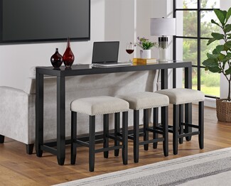 Console Table Set Glass Top Nailhead Trim Sofa Back Table