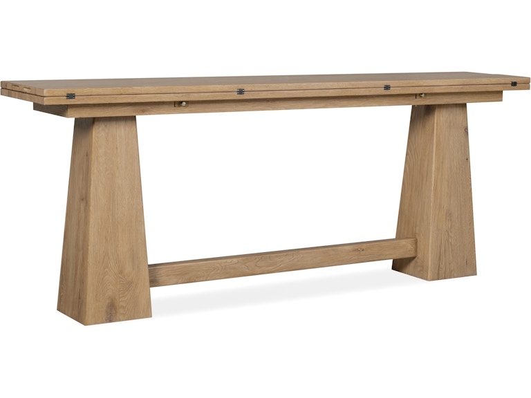 Console Table Tapered Pedestal Legs Driftwood Wood Top