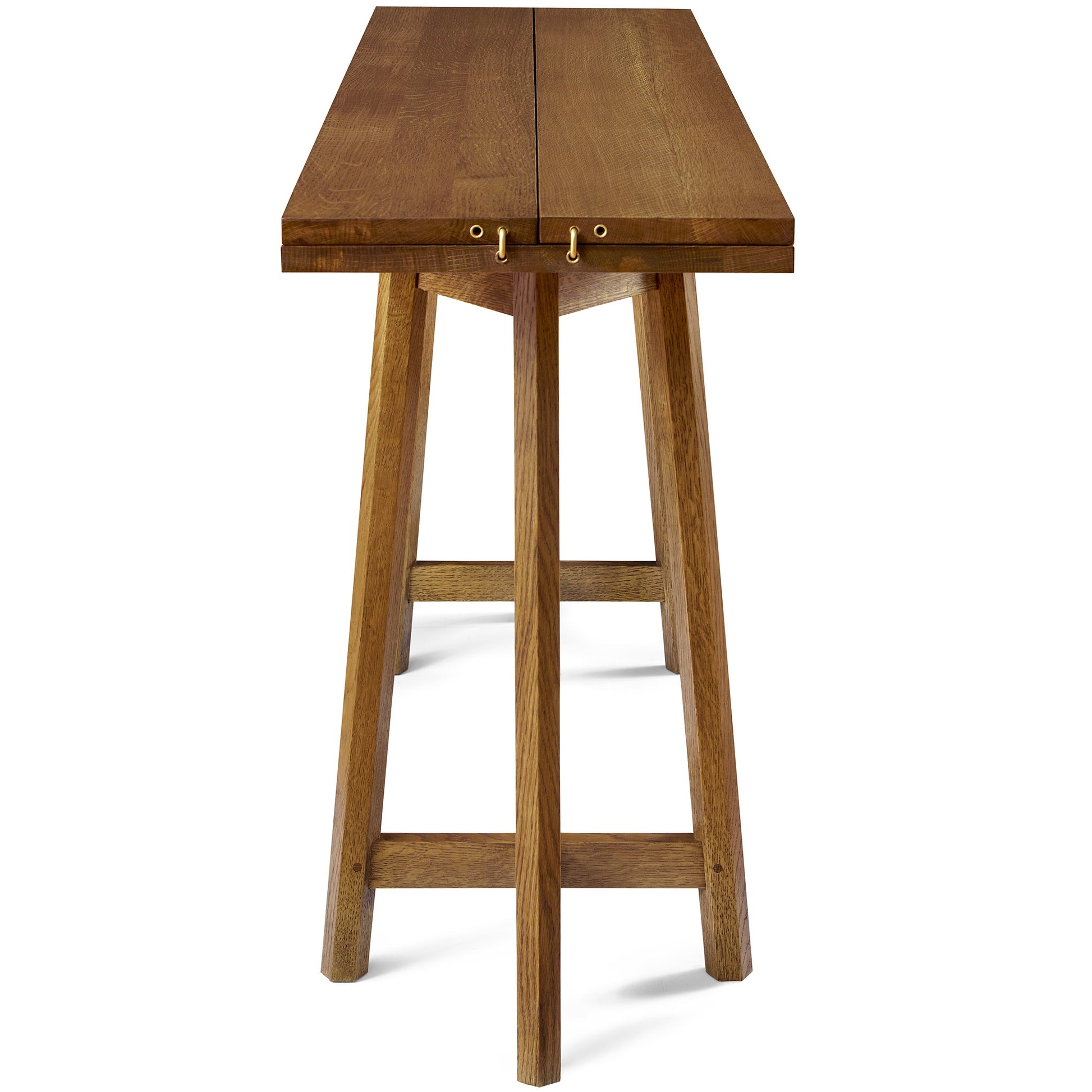 Console Table Warm Oak Tapered Legs Mission Wood Furniture