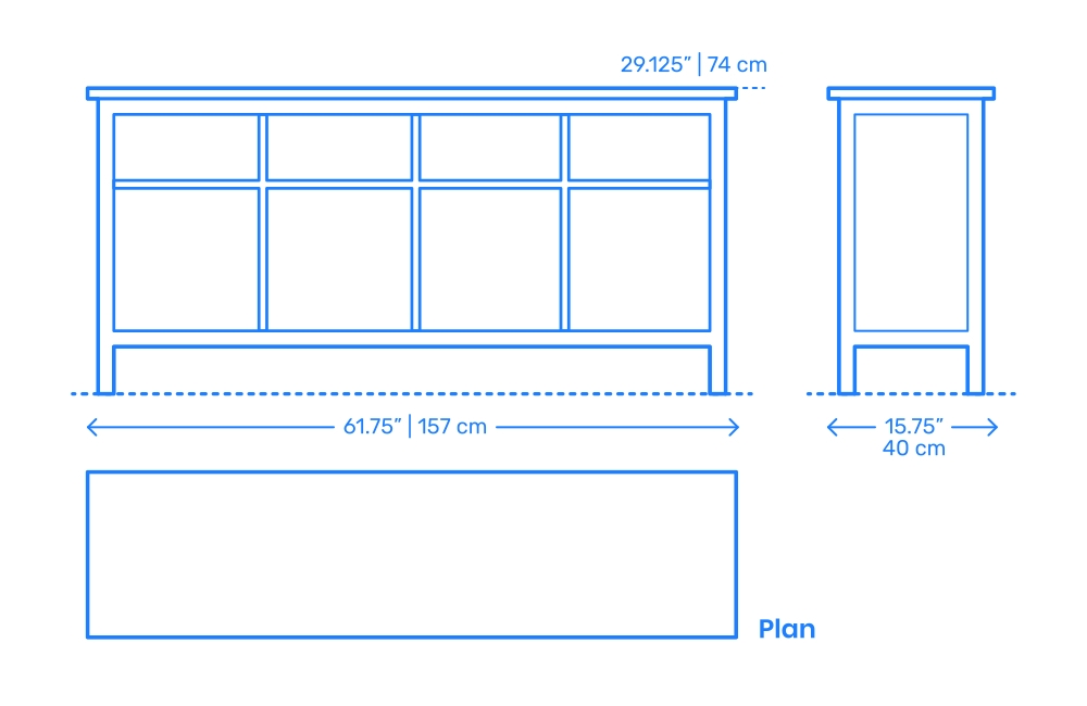 Console Table with Eight Compartment Layout Sideboard