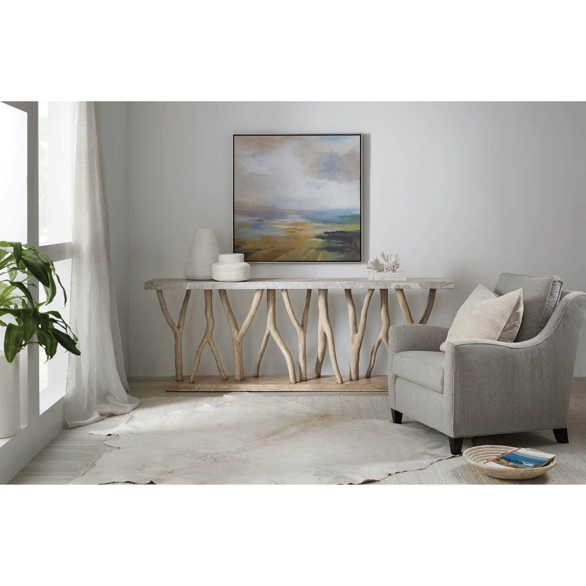 Console Table With Sculptural Branch Legs Organic Modern