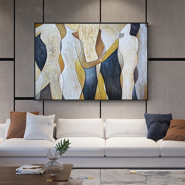 Contemporary Horizontal Wall Art Figurative Gold