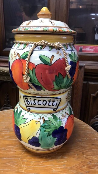 Cookie Jar Braided Rope Double Bulbous Tuscan Storage