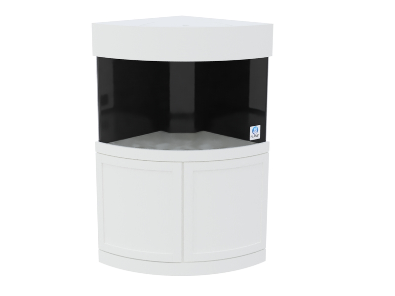 Corner Aquarium Classic White Bow Front 110 Gallon Kit