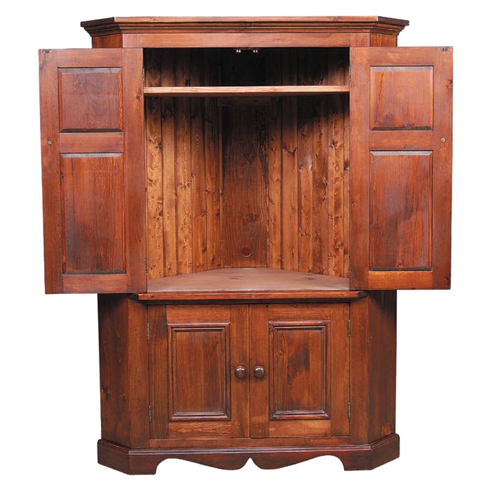 Corner Armoire Corner Fit Design Vertical Plank Wood