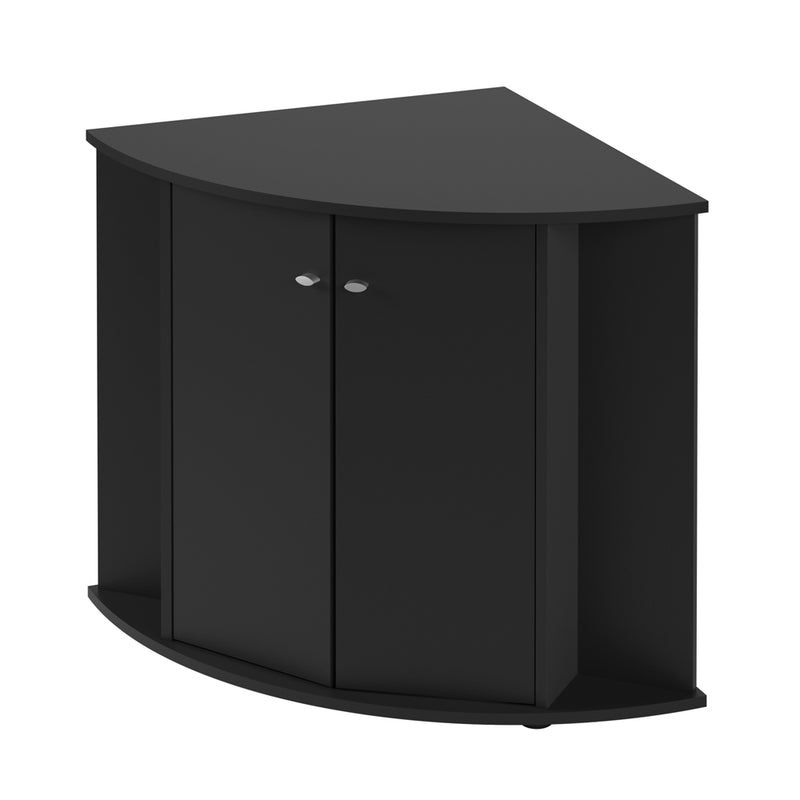 Corner Cabinet Matte Black Curved Front Space Saving Stand