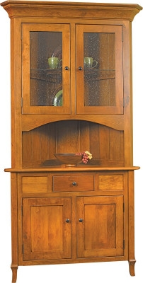 Corner Hutch Honey Wood China Hutch With Seedy Glass Doors