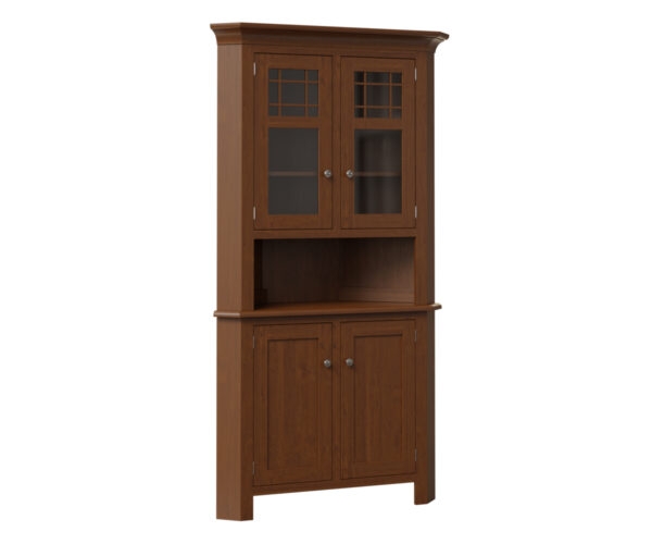 Corner Hutch Mahogany Counter Niche Wooden Corner Pantry