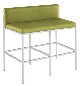 Counter Height Bench Lime Green Upholstery Modern Metal Bar Stool Back