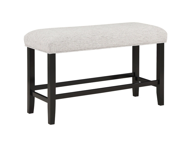 Counter Height Bench Textured White Seat Backless Upholstered Bar Bench