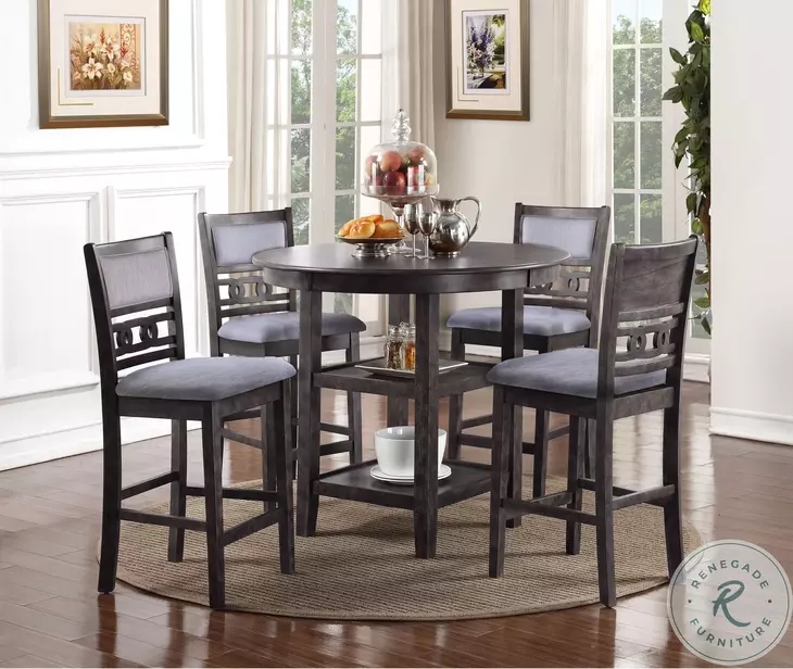 Counter Height Dining Set with Built-In Storage Shelves