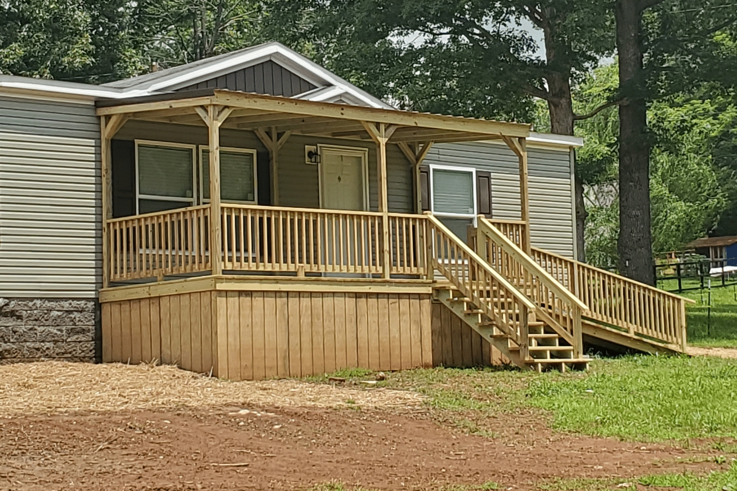 Covered Porch Integrated Ramp Mobile Home Porch Ramp
