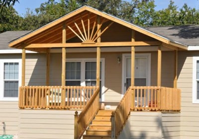 Covered Porch Sunburst Gable Sunburst Gable Porch