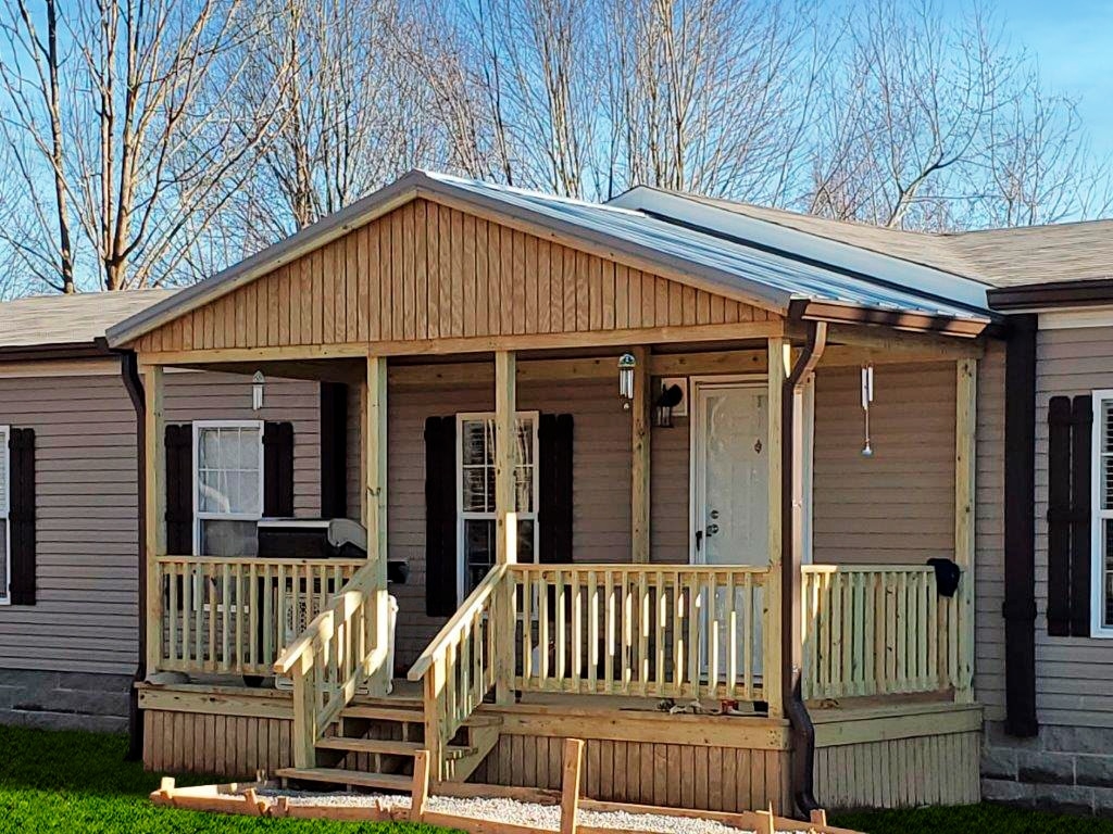 Covered Porch Vertical Wood Paneling Porch Addition