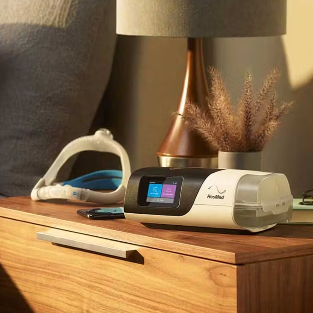 CPAP Machine: Sleek Charcoal Black Integrated Humidifier