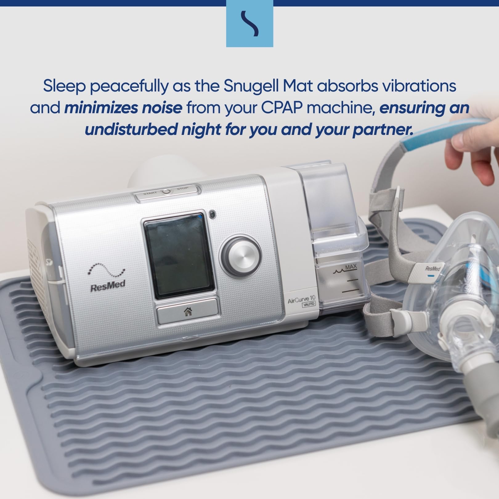 CPAP Protective Mat with Wavy Ridges Noise Reducing Surface
