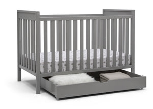 Crib With Trundle Charcoal Gray Roll-Out Storage Drawer