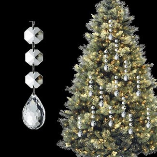 Crystal Ornament Octagonal Beads Clear Crystal Tree Ornaments