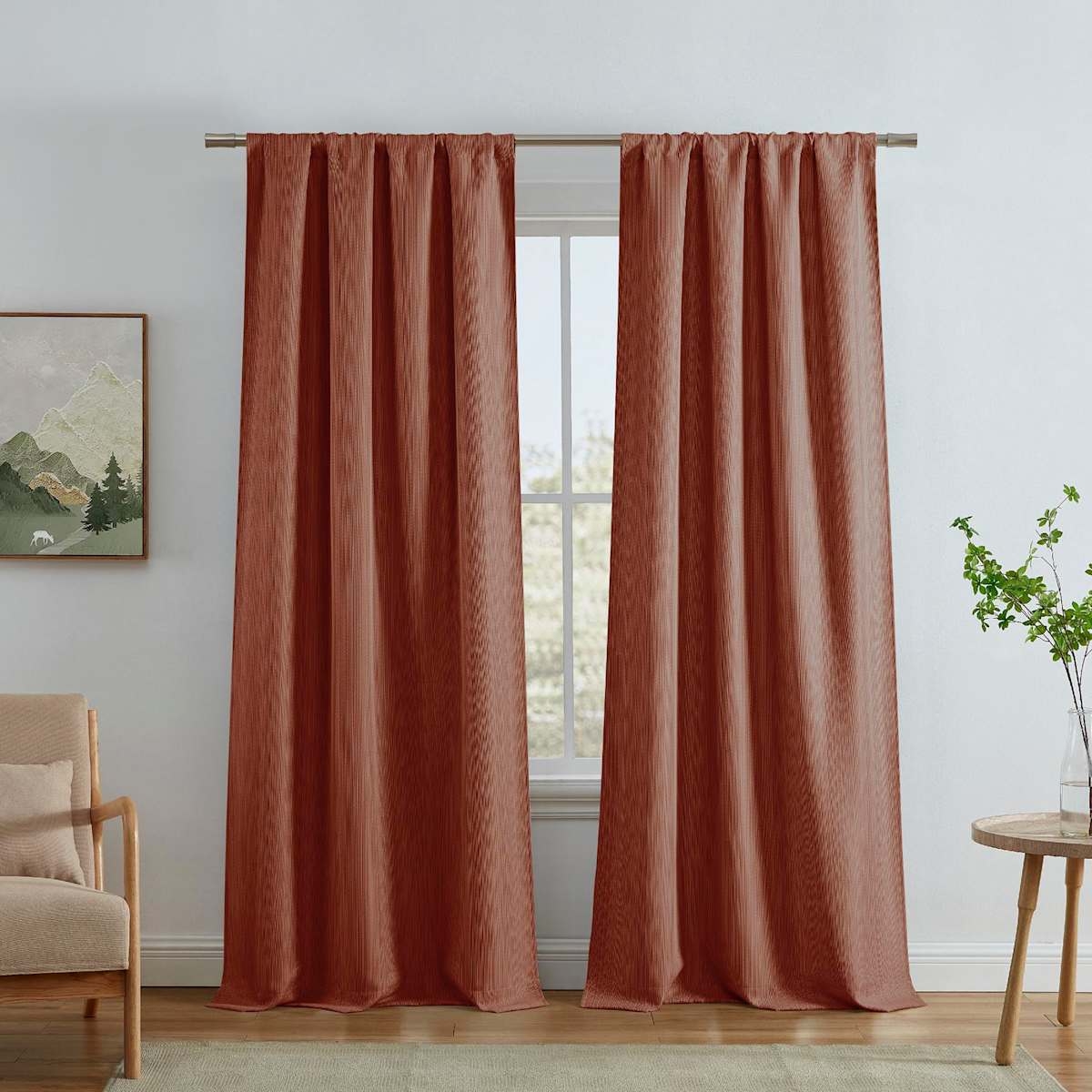 Curtain Panel Ocher Thermal Weave Room Darkening