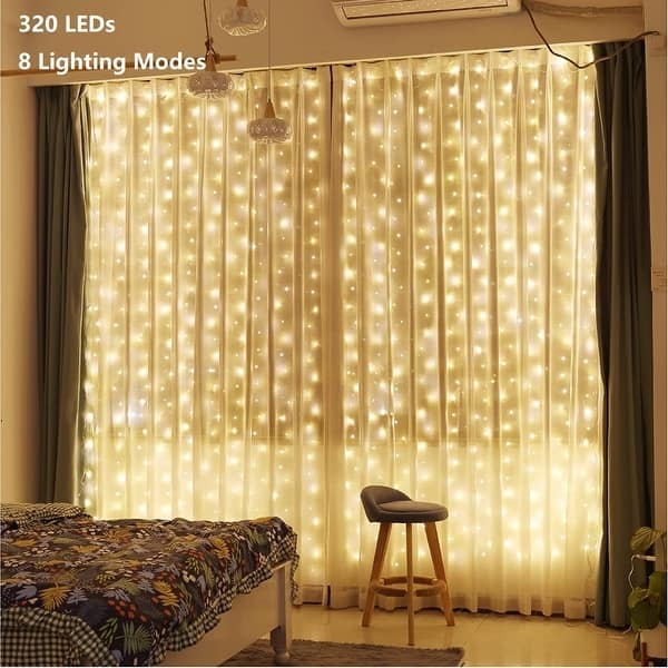 Curtain String Lights 320 LEDs 8 Modes Window Light