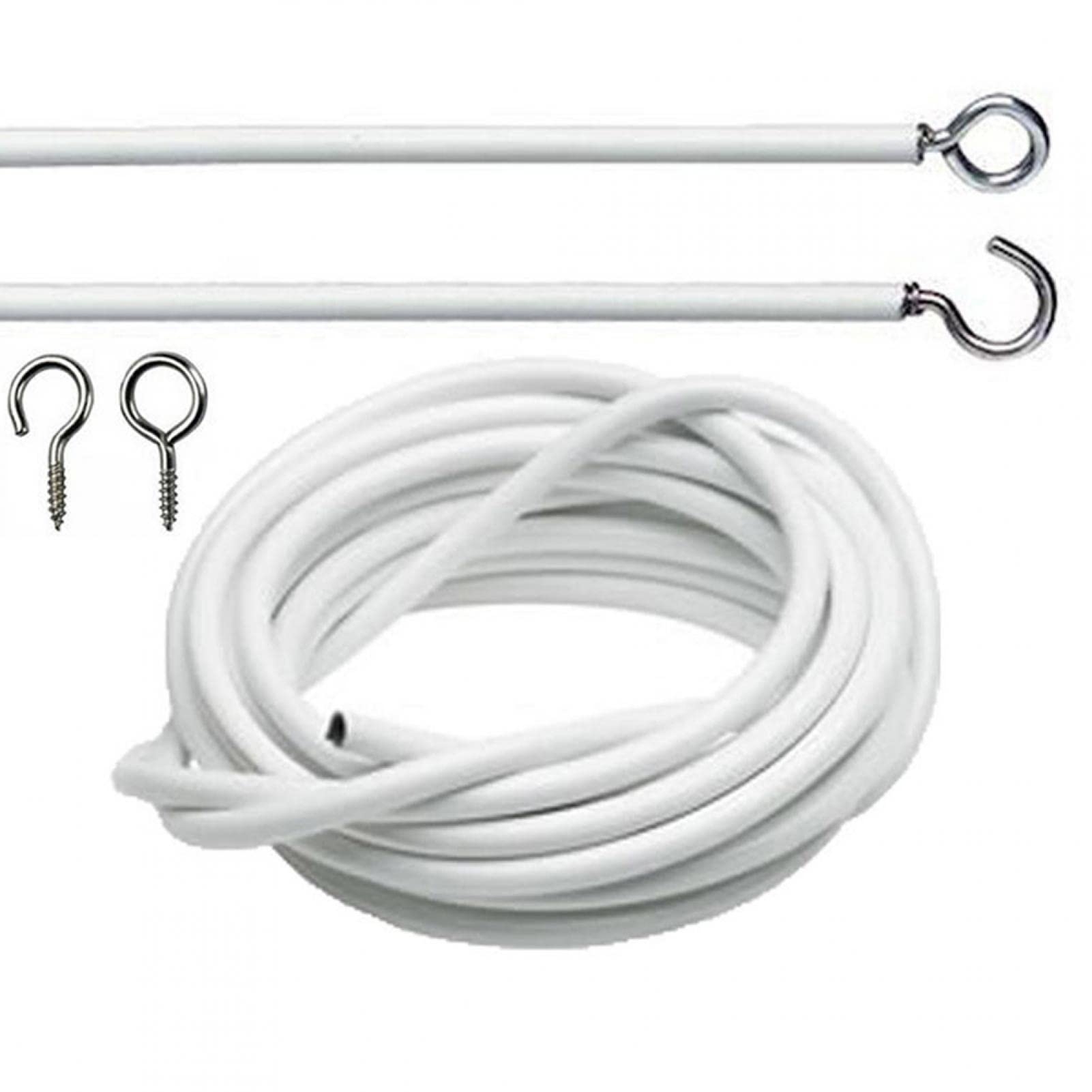 Curtain Wire Kit Flexible PVC Cord White Net Hanging Rod