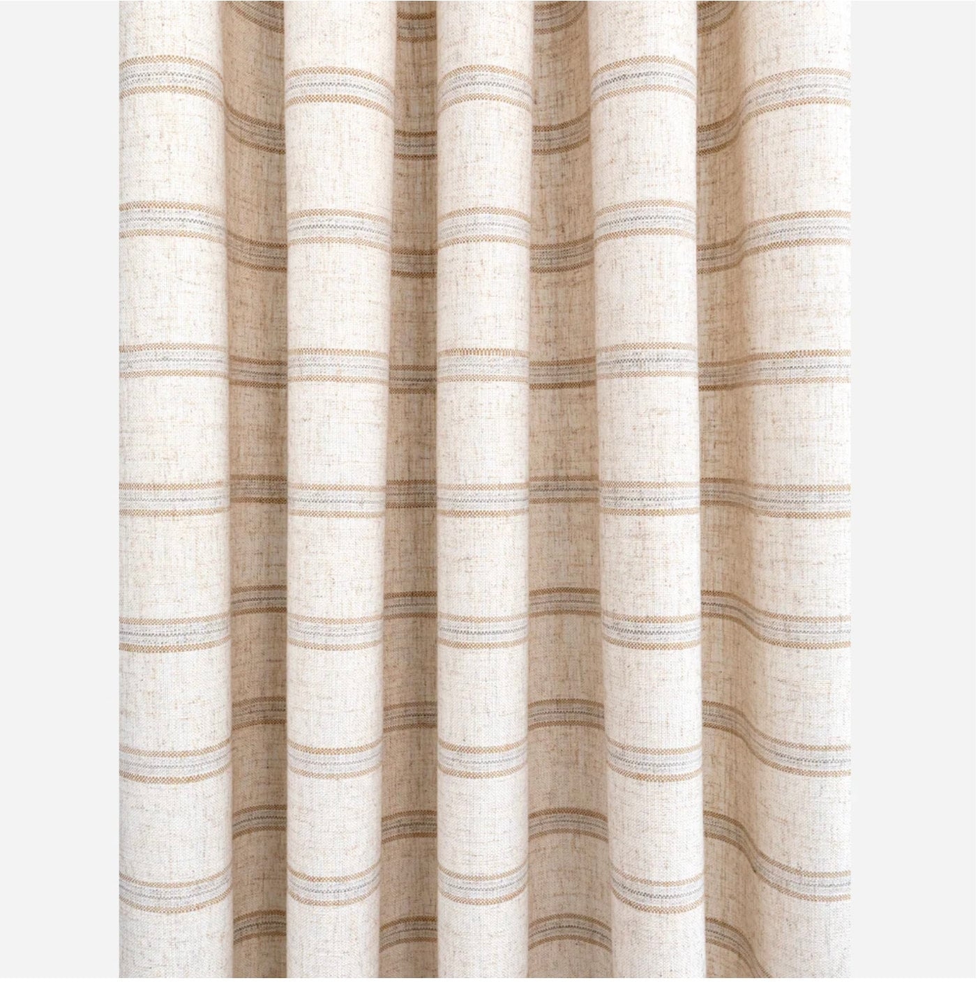 Curtains: Sandstone Beige Horizontal Ticking Stripes