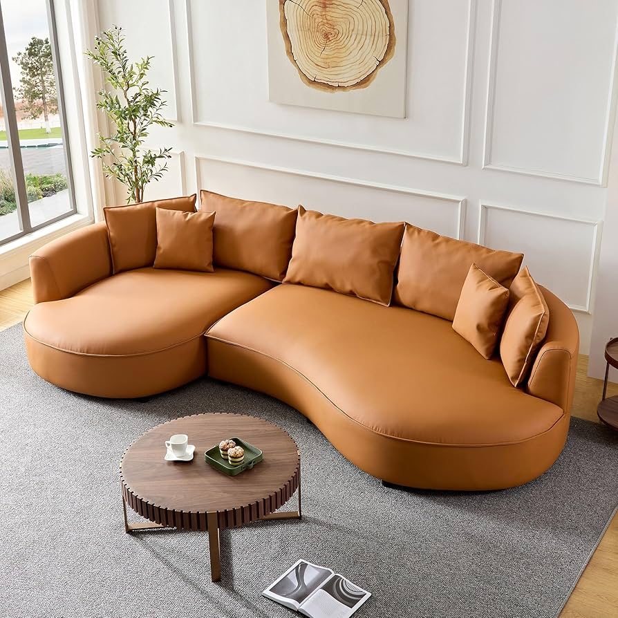 Curved Sectional with Kidney Shaped Lounge Section