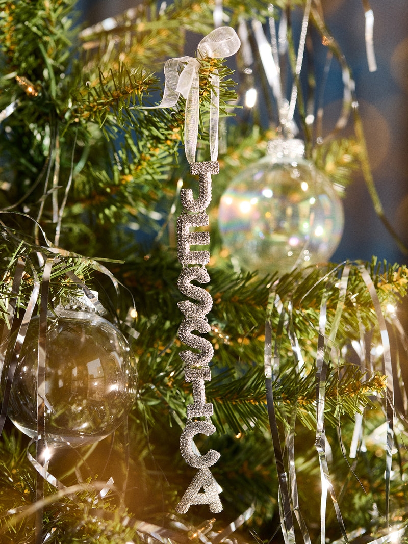 Custom Ornament Vertical Name Sparkling Name Keepsake