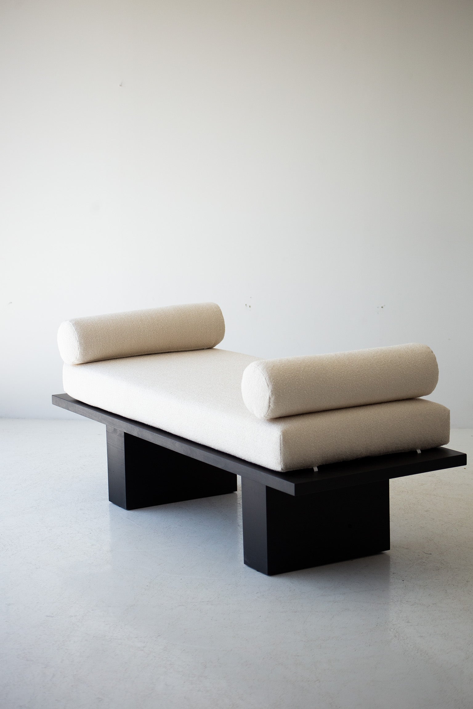 Daybed: Bolster Pillows and Black Block Pedestal Base