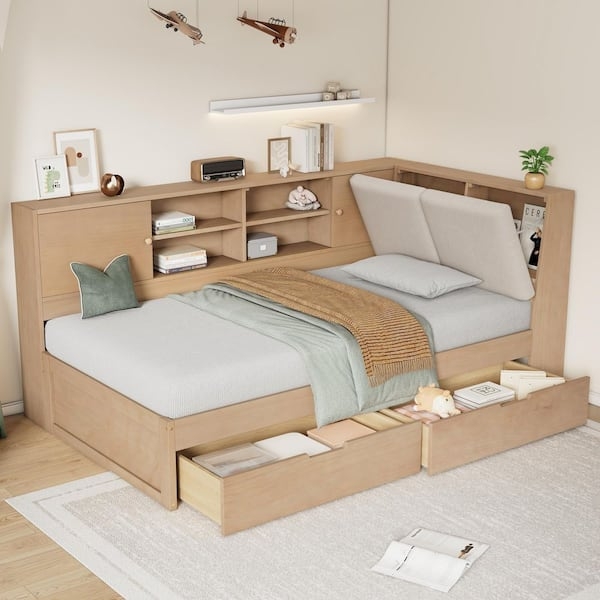 Daybed Hidden Storage Headboard Corner Daybed Storage